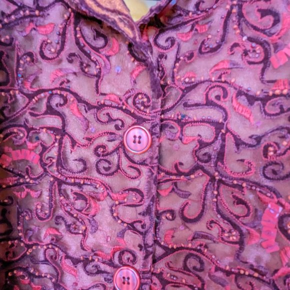 Gorgeous Textured Cranberry Red Jacket - Picture 5 of 14